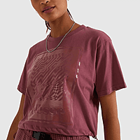 Ellesse Women's Almond Dark Pink Crop T-Shirt